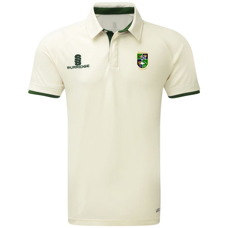 Ergo Cricket Shirt - Short Sleeve : Green Trim